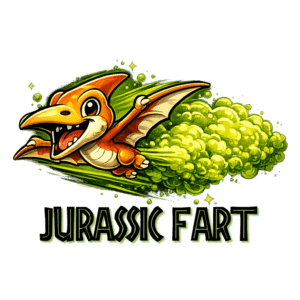 cartoon pterodactyl powered by a fart